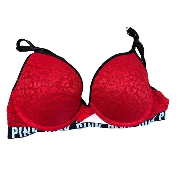 Victorias Secret Pink Bra 32D Underwire Padded Full Coverage - Picture 1 of 4